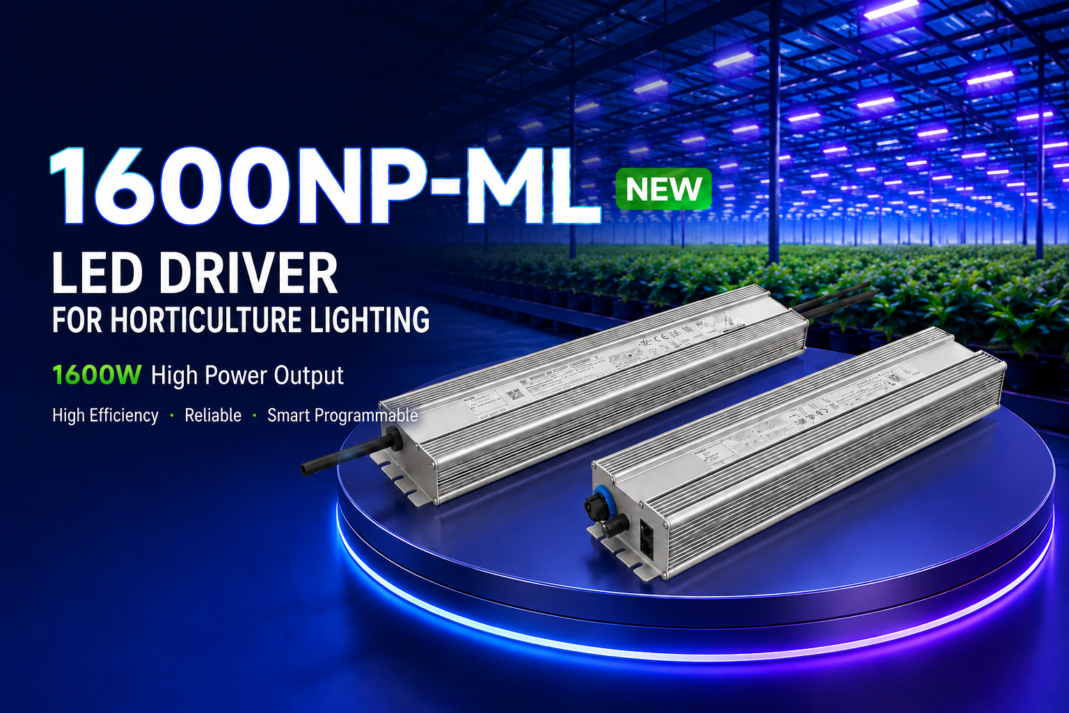 SOSEN 1600NP-ML: 1600W LED Driver for High-Power Horticulture Lighting